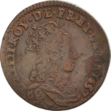 Moneda, Francia, Louis XIV, Liard de France au buste juvénile, deuxième type