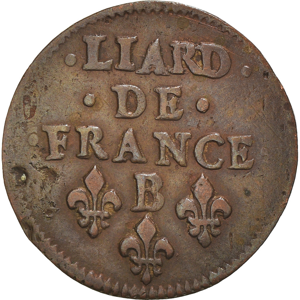 Moneda, Francia, Louis XIV, Liard de France au buste juvénile, deuxième type