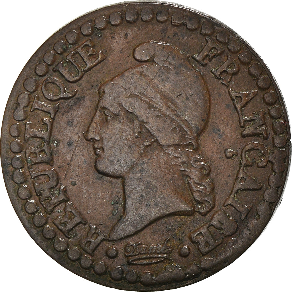 Moneda, Francia, Dupré, Centime, AN 7, Paris, BC+, Bronce, KM:646, Gadoury:76