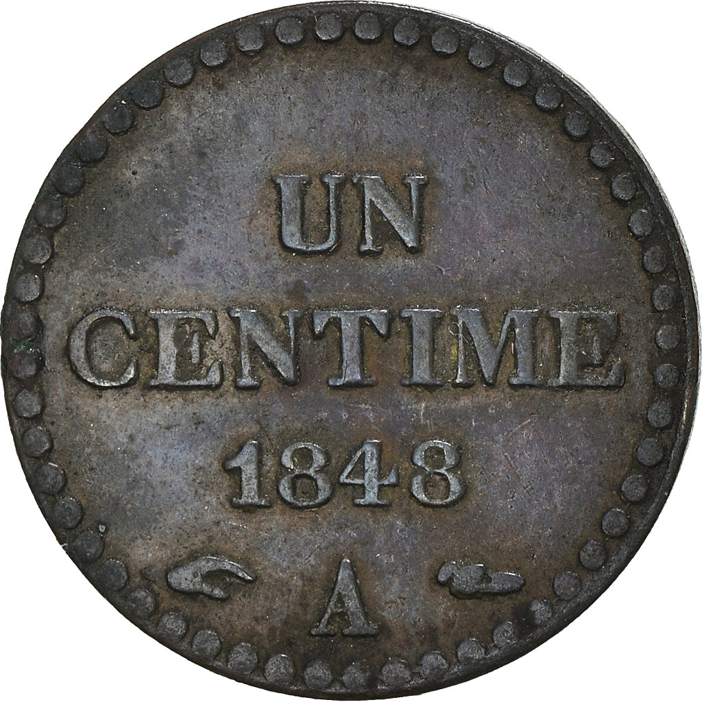Coin, France, Dupré, Centime, 1848, Paris, EF(40-45), Bronze, KM:754