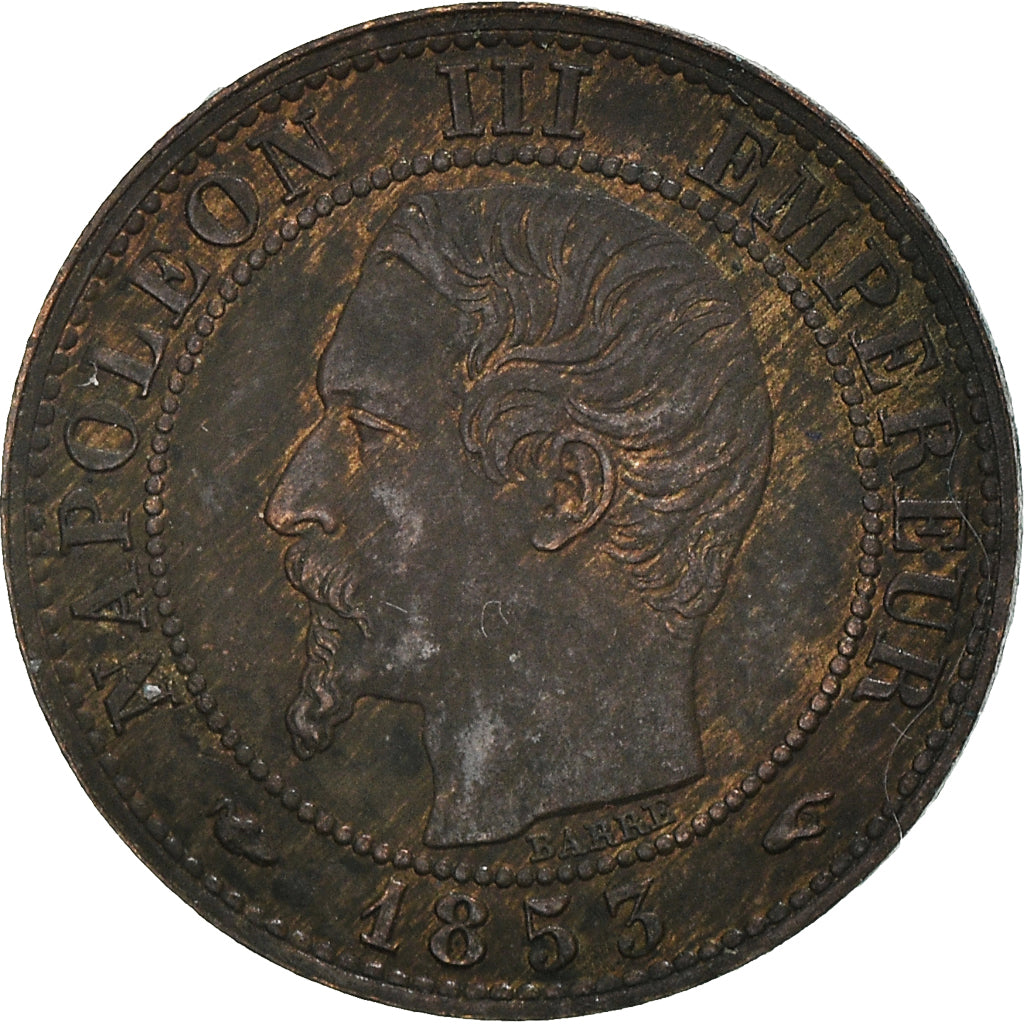 Munten, Frankrijk, Napoleon III, Centime, 1853, Paris, ZF+, Bronzen, KM:775.1