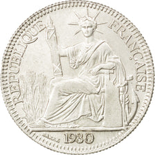 FRENCH INDO-CHINA, 10 Cents, 1930, Paris, KM #16.1, MS(60-62), Silver, Lecompte.
