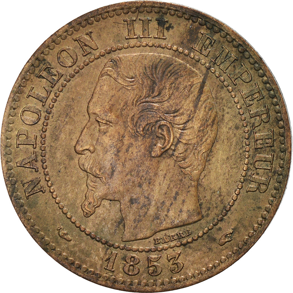 Münze, Frankreich, Napoleon III, 2 Centimes, 1853, Paris, SS+, Bronze