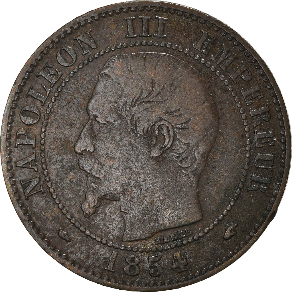 Münze, Frankreich, Napoleon III, 2 Centimes, 1854, Paris, S+, Bronze, KM:776.1