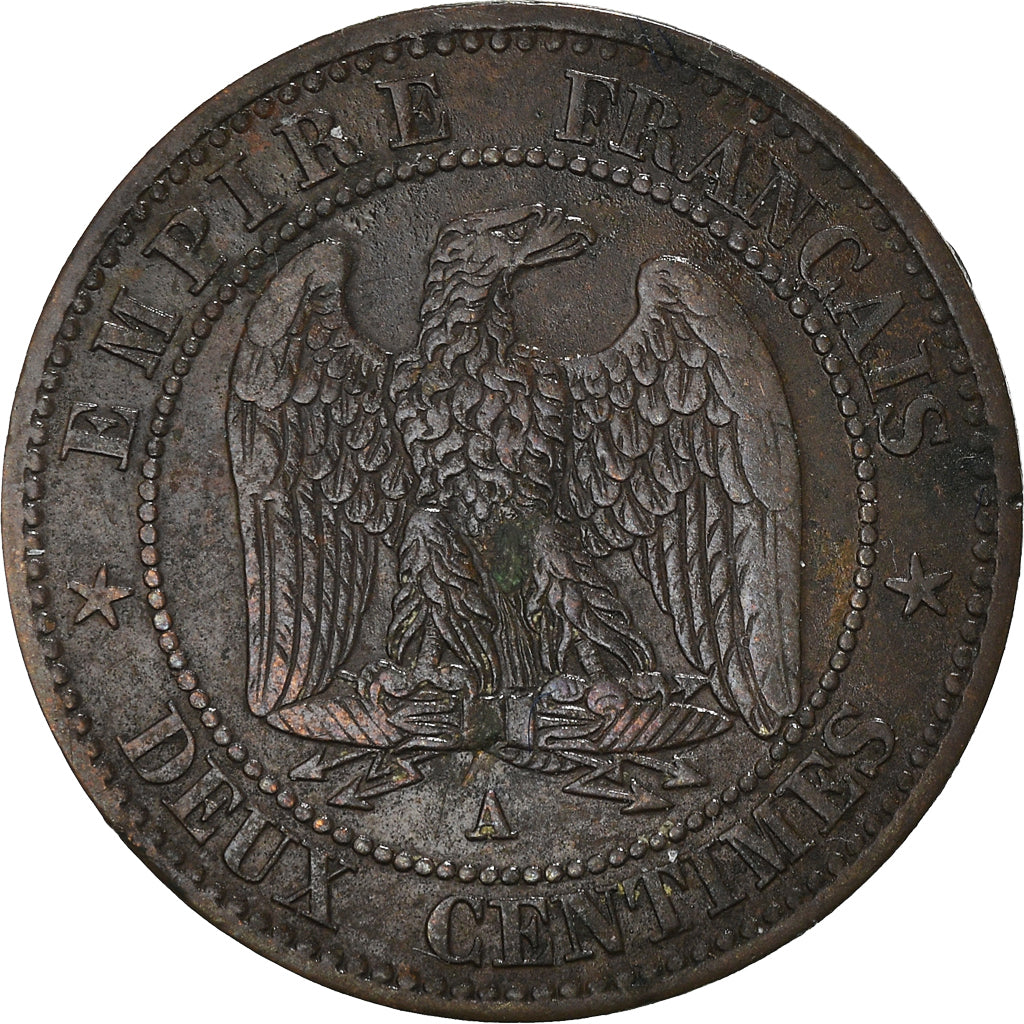 Münze, Frankreich, Napoleon III, 2 Centimes, 1854, Paris, S+, Bronze, KM:776.1