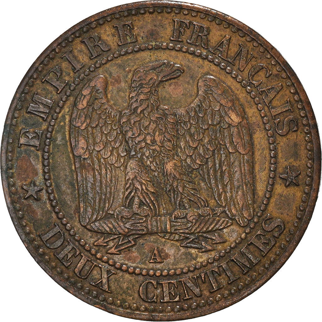 Münze, Frankreich, Napoleon III, 2 Centimes, 1855, Paris, SS+, Bronze