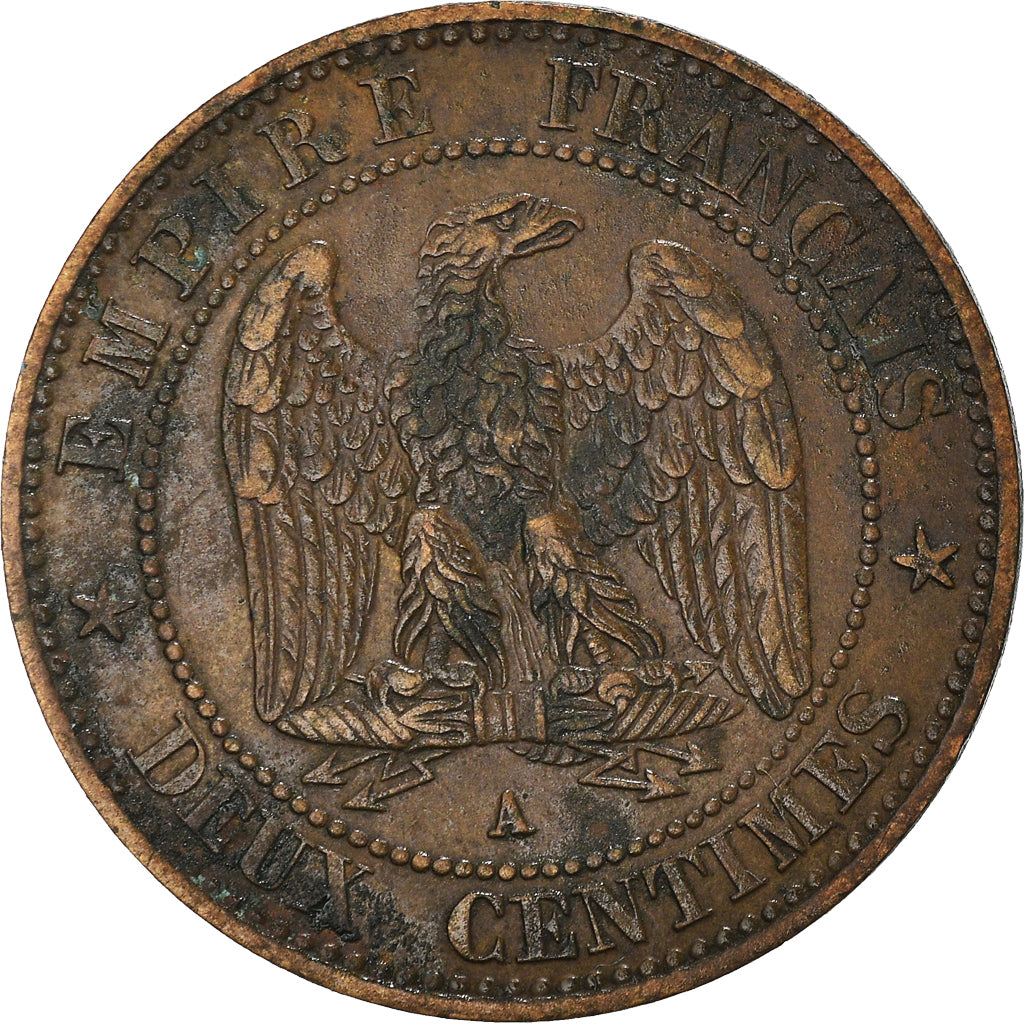 Coin, France, Napoleon III, 2 Centimes, 1861, Paris, EF(40-45), Bronze