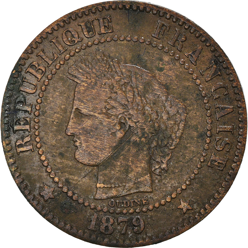 Coin, France, Cérès, 2 Centimes, 1879, Paris, EF(40-45), Bronze, KM:827.1