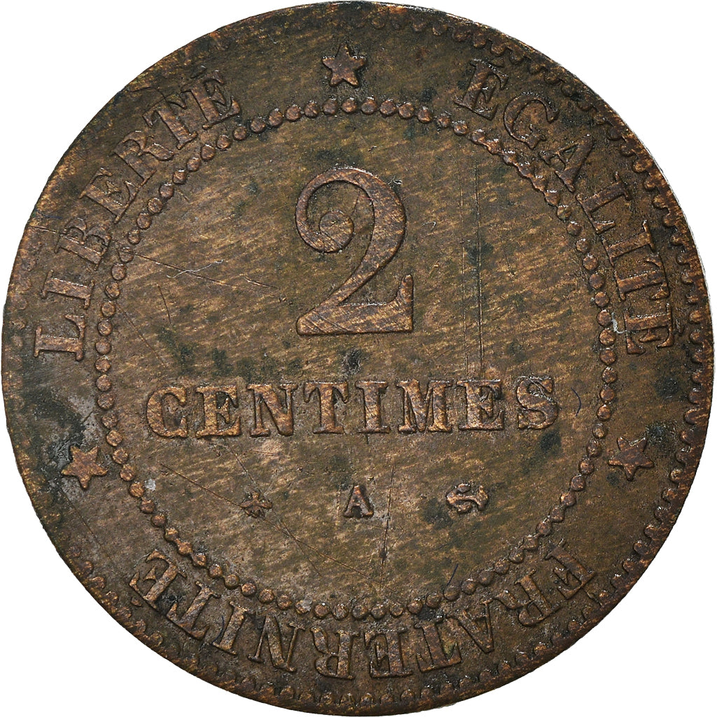 Coin, France, Cérès, 2 Centimes, 1879, Paris, EF(40-45), Bronze, KM:827.1