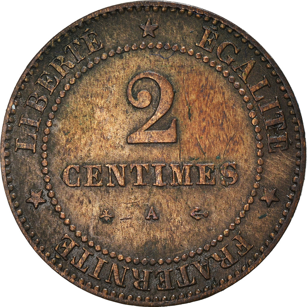 Coin, France, Cérès, 2 Centimes, 1878, Paris, EF(40-45), Bronze, KM:827.1