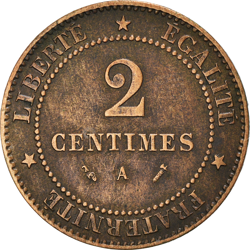 Münze, Frankreich, Cérès, 2 Centimes, 1886, Paris, SS, Bronze, KM:827.1