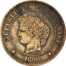 Coin, France, Cérès, 2 Centimes, 1890, Paris, VF(30-35), Bronze, KM:827.1