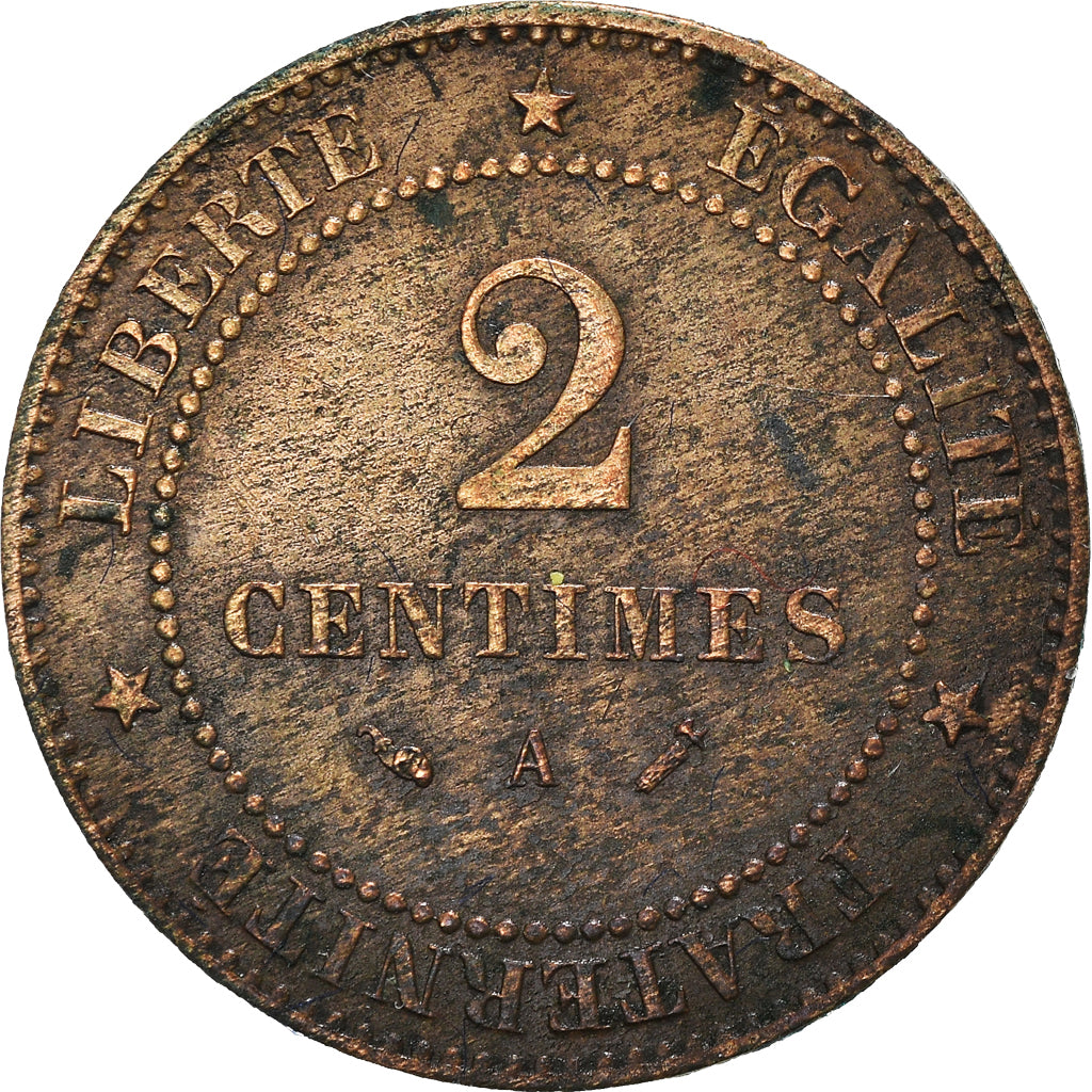 Coin, France, Cérès, 2 Centimes, 1890, Paris, VF(30-35), Bronze, KM:827.1