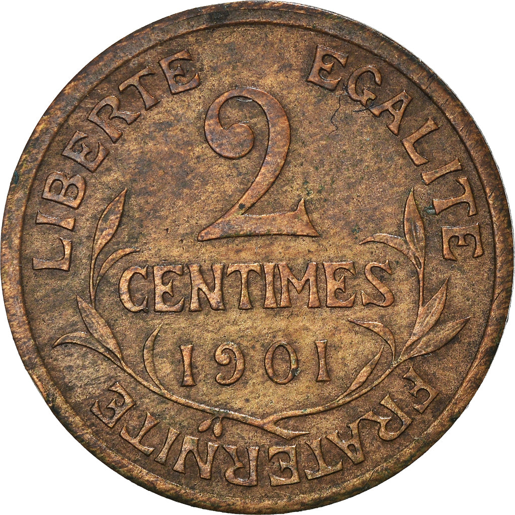Monnaie, France, Dupuis, 2 Centimes, 1901, Paris, TTB, Bronze, Gadoury:107