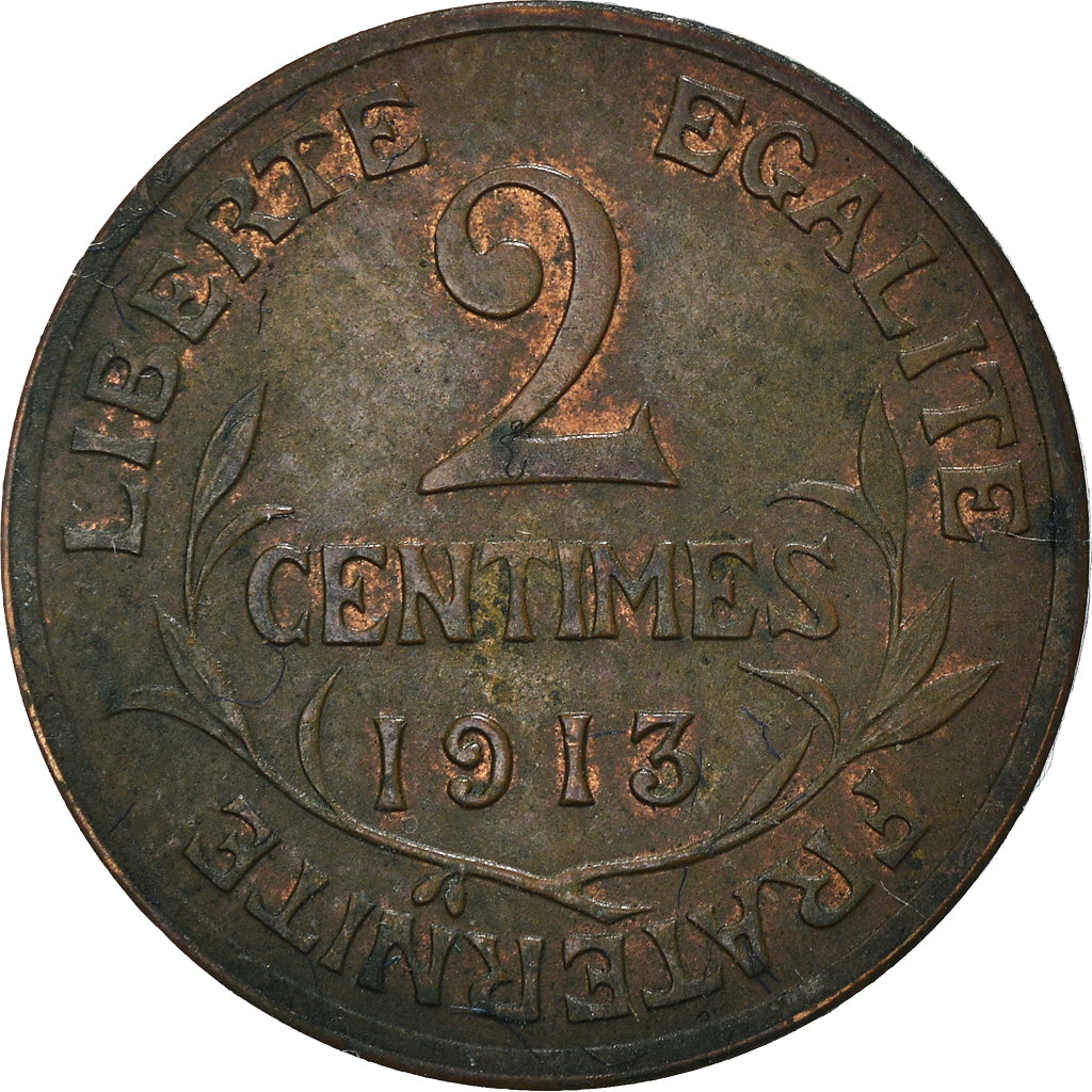Munten, Frankrijk, Dupuis, 2 Centimes, 1913, Paris, ZF, Bronzen, KM:841