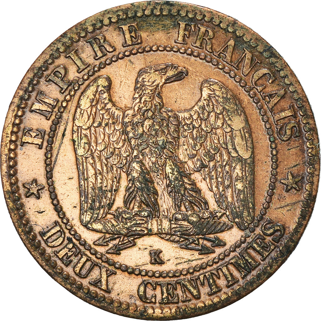 Münze, Frankreich, Napoleon III, 2 Centimes, 1862, Bordeaux, SS, Bronze