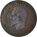 Moneta, Francia, Napoleon III, 2 Centimes, 1854, Strasbourg, MB+, Bronzo