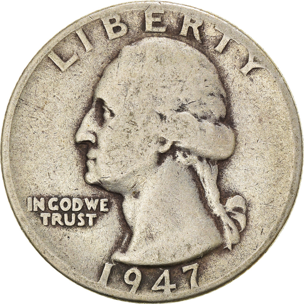 Coin, United States, Washington Quarter, Quarter, 1947, U.S. Mint, Philadelphia