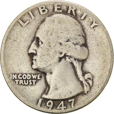 Coin, United States, Washington Quarter, Quarter, 1947, U.S. Mint, Philadelphia