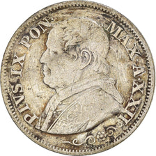 Moneda, Estados italianos, PAPAL STATES, Pius IX, 10 Soldi, 50 Centesimi, 1868
