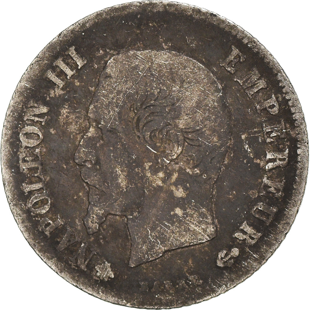 Coin, France, Napoleon III, 20 Centimes, 1860, Strasbourg, VF(20-25), Silver