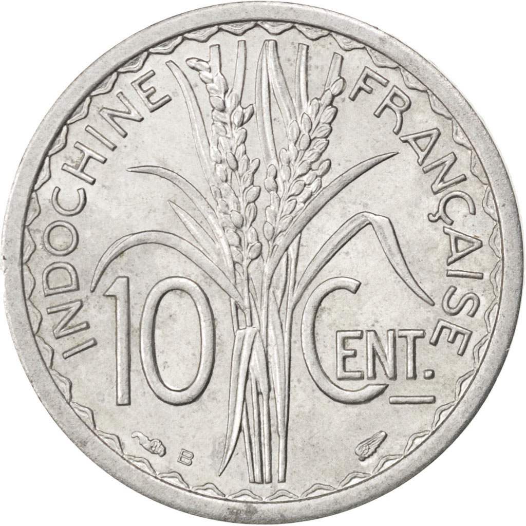 FRENCH INDO-CHINA, 10 Cents, 1945, Beaumont - Le Roger, KM #28.2, AU(55-58),...