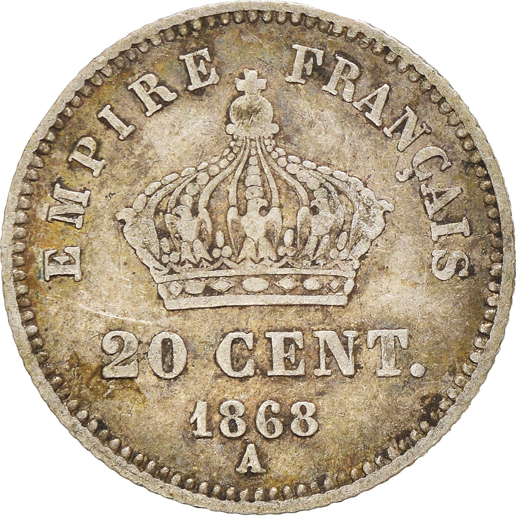 Münze, Frankreich, Napoleon III, 20 Centimes, 1868, Paris, S+, Silber