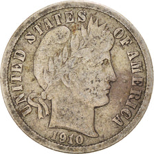 Coin, United States, Barber Dime, Dime, 1910, U.S. Mint, Philadelphia