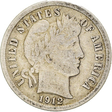 Coin, United States, Barber Dime, Dime, 1912, U.S. Mint, Philadelphia