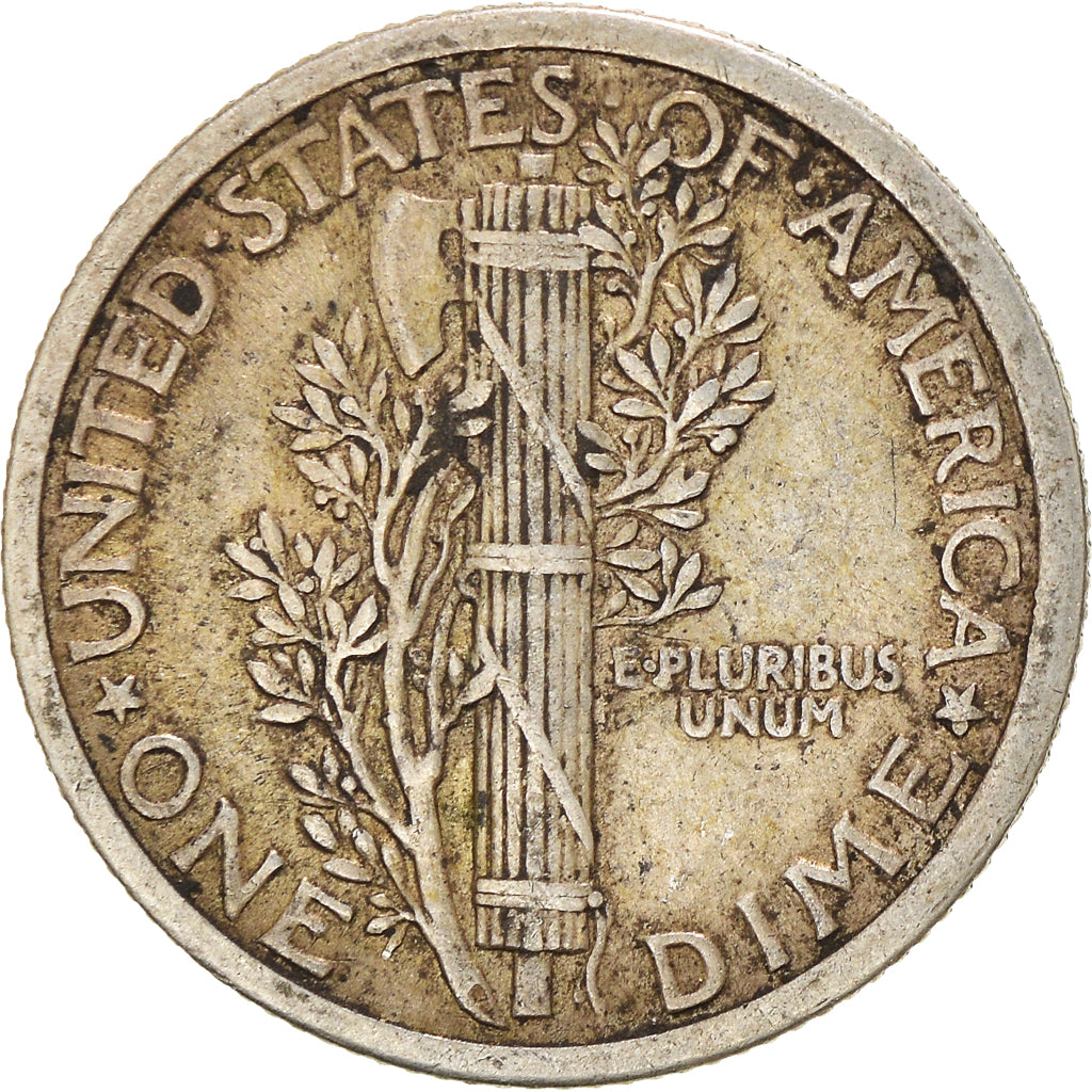 Coin, United States, Mercury Dime, Dime, 1916, U.S. Mint, Philadelphia