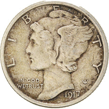 Coin, United States, Mercury Dime, Dime, 1917, U.S. Mint, Denver, EF(40-45)