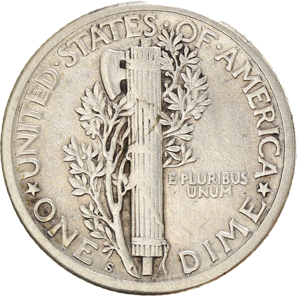 Coin, United States, Mercury Dime, Dime, 1918, U.S. Mint, San Francisco