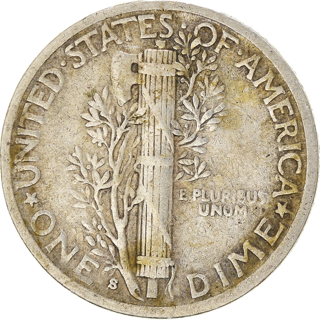 Coin, United States, Mercury Dime, Dime, 1941, U.S. Mint, San Francisco