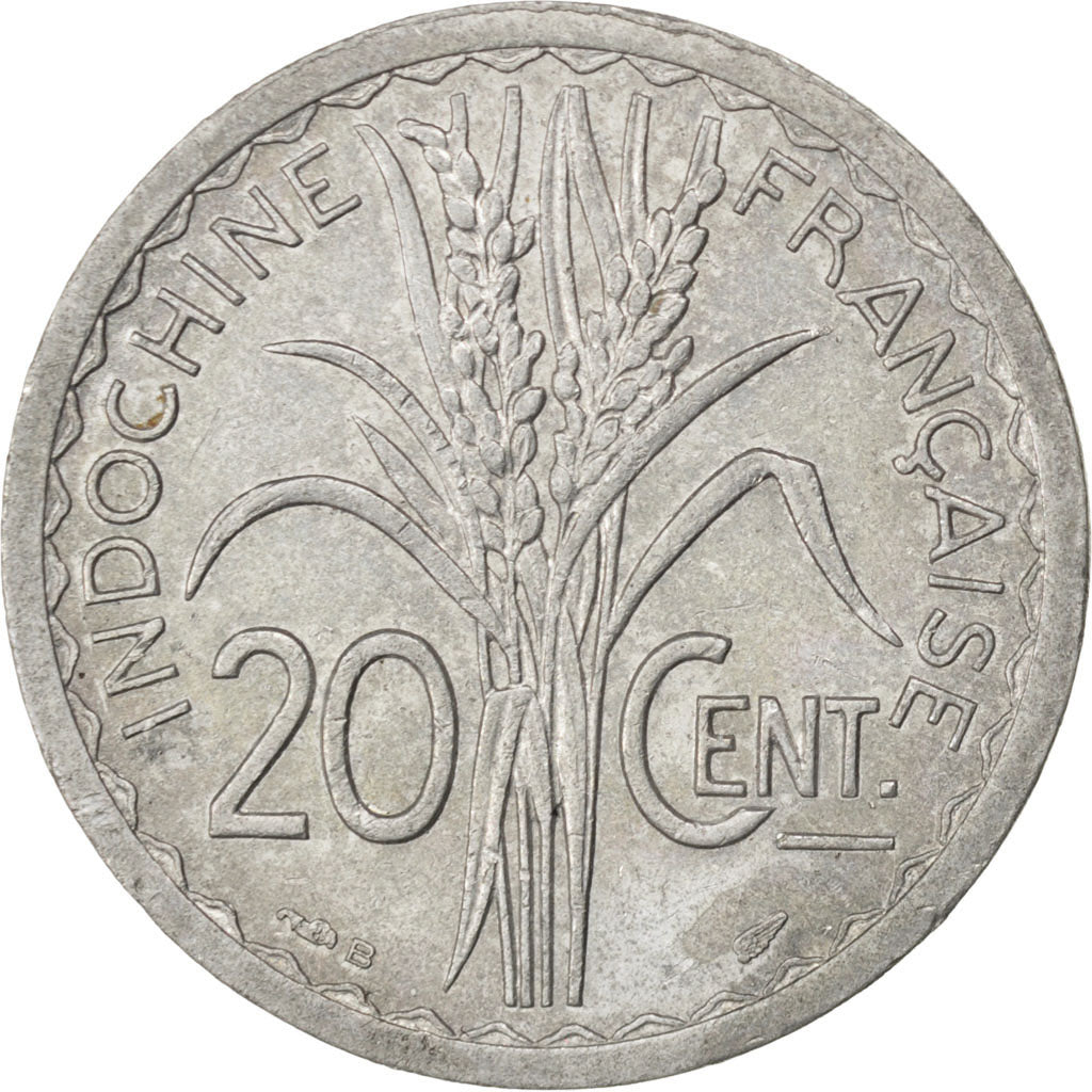 FRENCH INDO-CHINA, 20 Cents, 1945, Beaumont - Le Roger, KM #29.2, EF(40-45),...