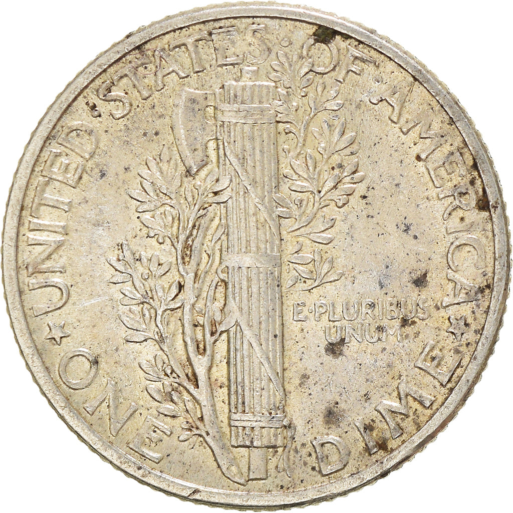Moneta, USA, Mercury Dime, Dime, 1942, U.S. Mint, Philadelphia, AU(50-53)