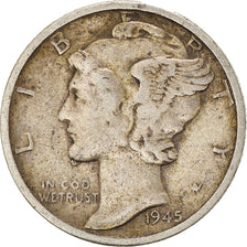 Coin, United States, Mercury Dime, Dime, 1945, U.S. Mint, San Francisco
