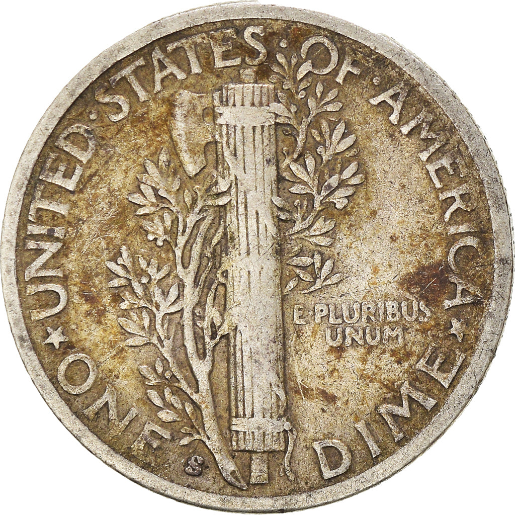 Coin, United States, Mercury Dime, Dime, 1945, U.S. Mint, San Francisco