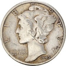 Coin, United States, Mercury Dime, Dime, 1945, U.S. Mint, Philadelphia