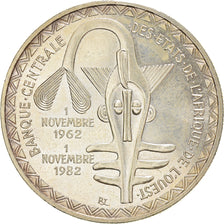 Coin, West African States, 5000 Francs, 1982, AU(55-58), Silver, KM:11