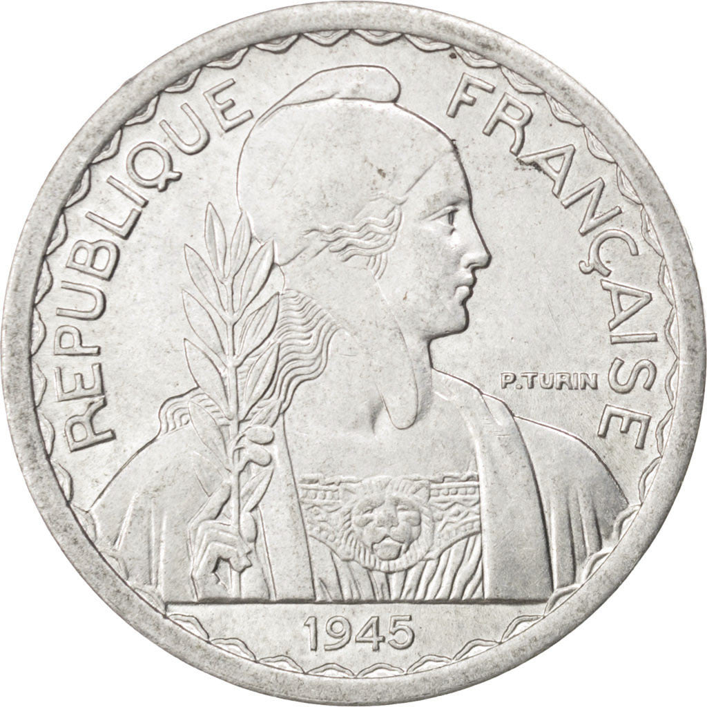 Coin, French Indochina, 20 Cents, 1945, Castelsarrasin, MS(60-62), Aluminum