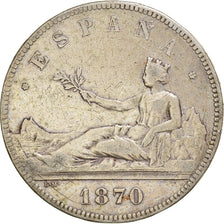 Coin, Spain, Provisional Government, 5 Pesetas, 1870, Madrid, VF(20-25), Silver