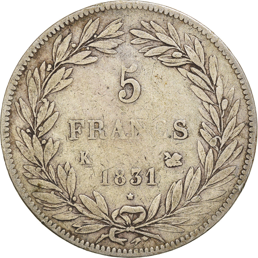 Monnaie, France, Louis-Philippe, 5 Francs, 1831, Bordeaux, TB, Argent