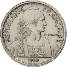 FRENCH INDO-CHINA, 10 Cents, 1939, Paris, KM #21.1, AU(50-53), Nickel, 18,...