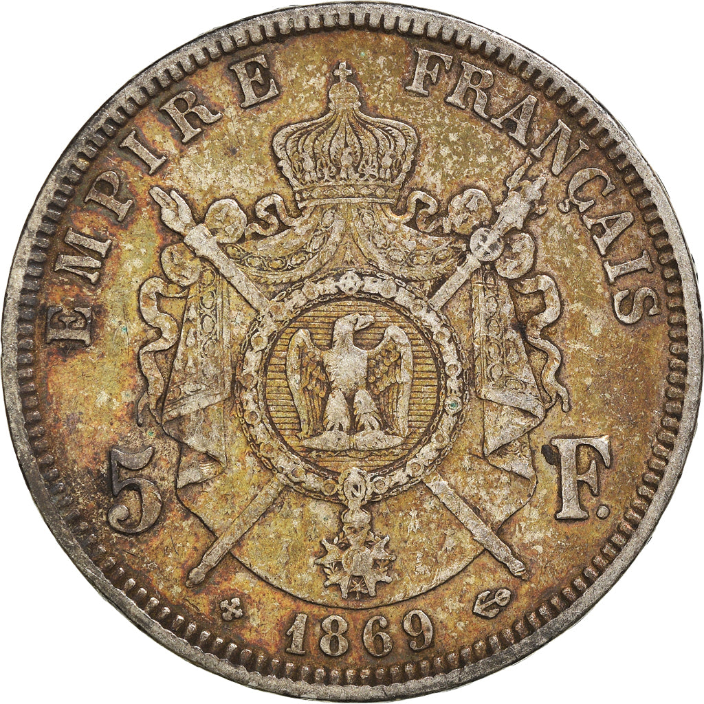 Coin, France, Napoléon III, 5 Francs, 1869, Strasbourg, VF(30-35), Silver