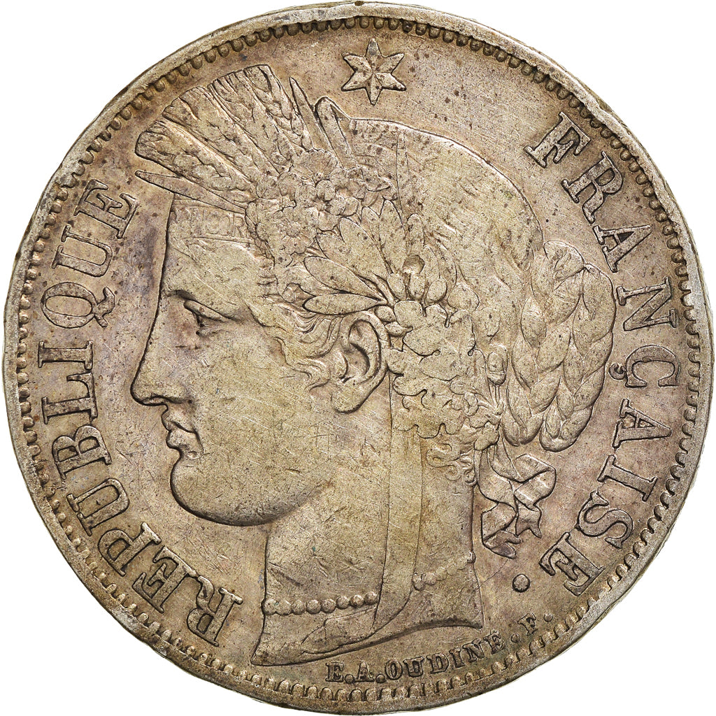 Coin, France, Cérès, 5 Francs, 1849, Paris, EF(40-45), Silver, KM:761.1