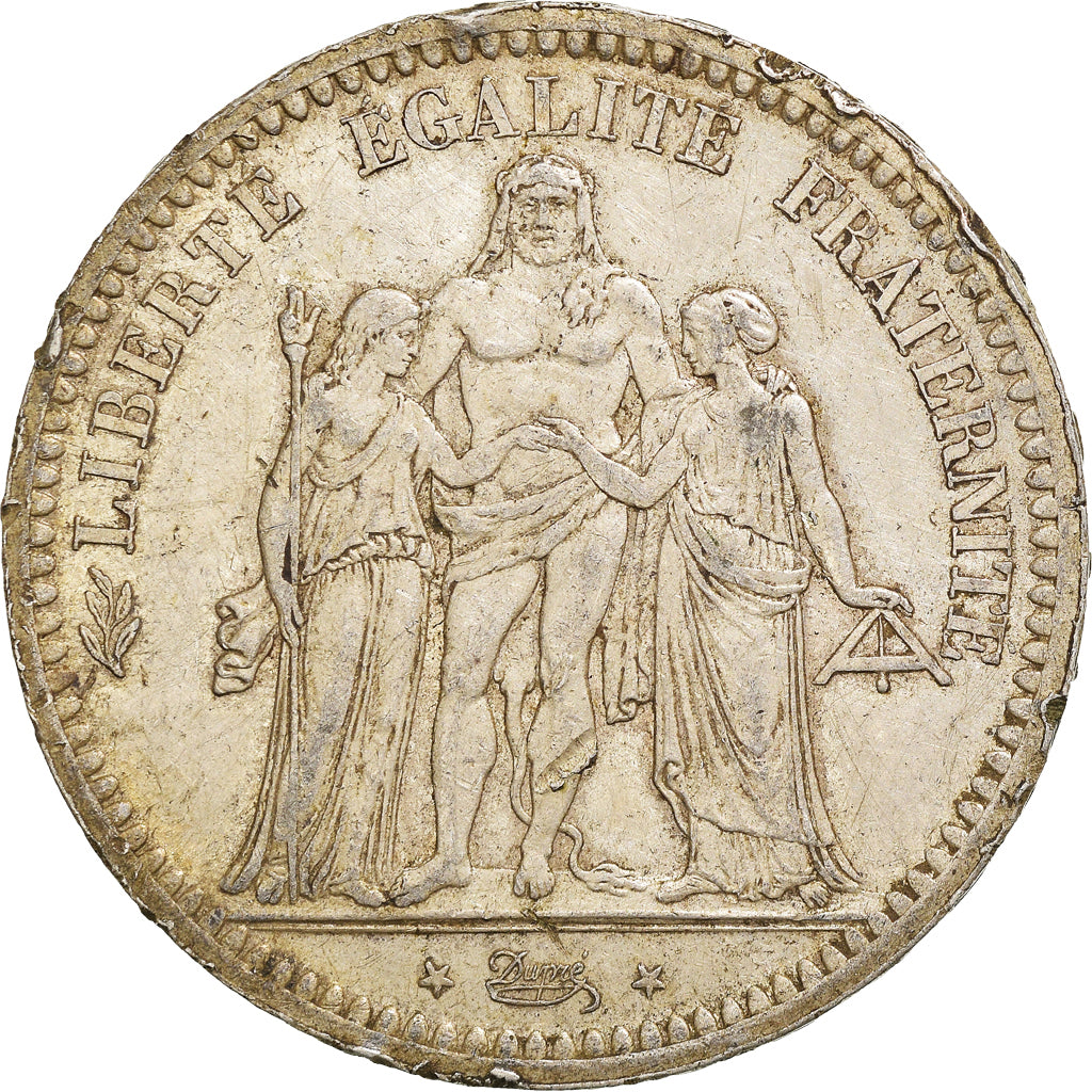 Moneta, Francia, Hercule, 5 Francs, 1872, Paris, BB, Argento, KM:820.1