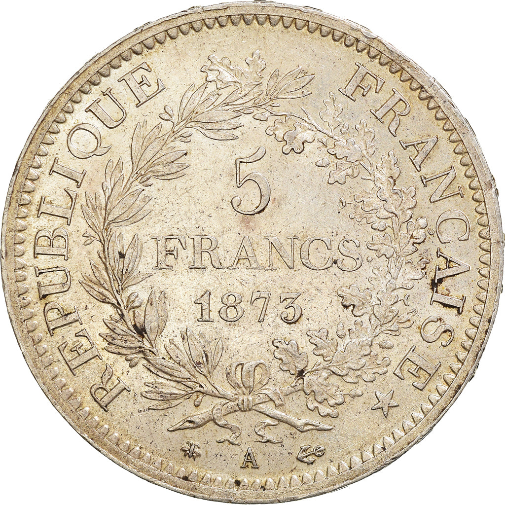 Coin, France, Hercule, 5 Francs, 1873, Paris, AU(50-53), Silver, KM:820.1