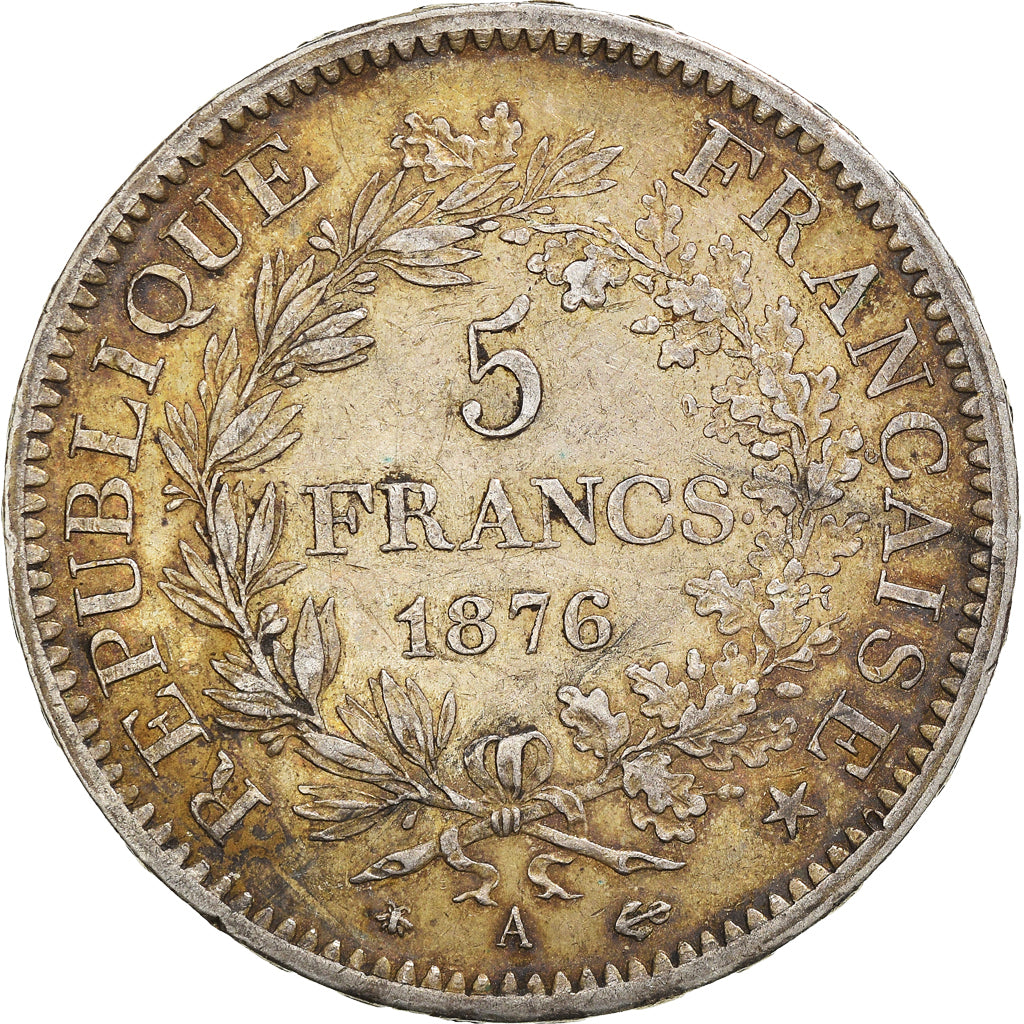 Coin, France, Hercule, 5 Francs, 1876, Paris, EF(40-45), Silver, KM:820.1