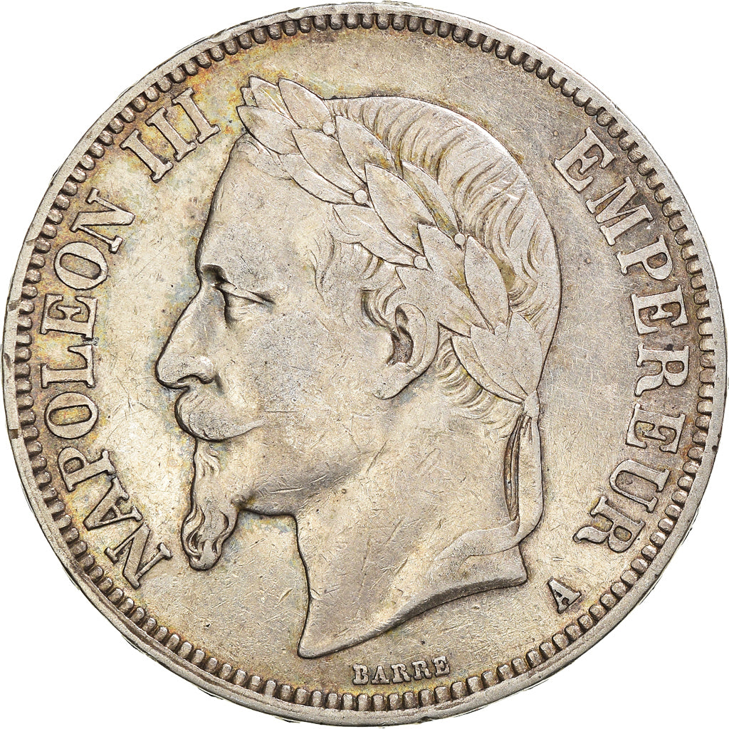 Coin, France, Napoleon III, 5 Francs, 1868, Paris, EF(40-45), Silver, KM:799.1