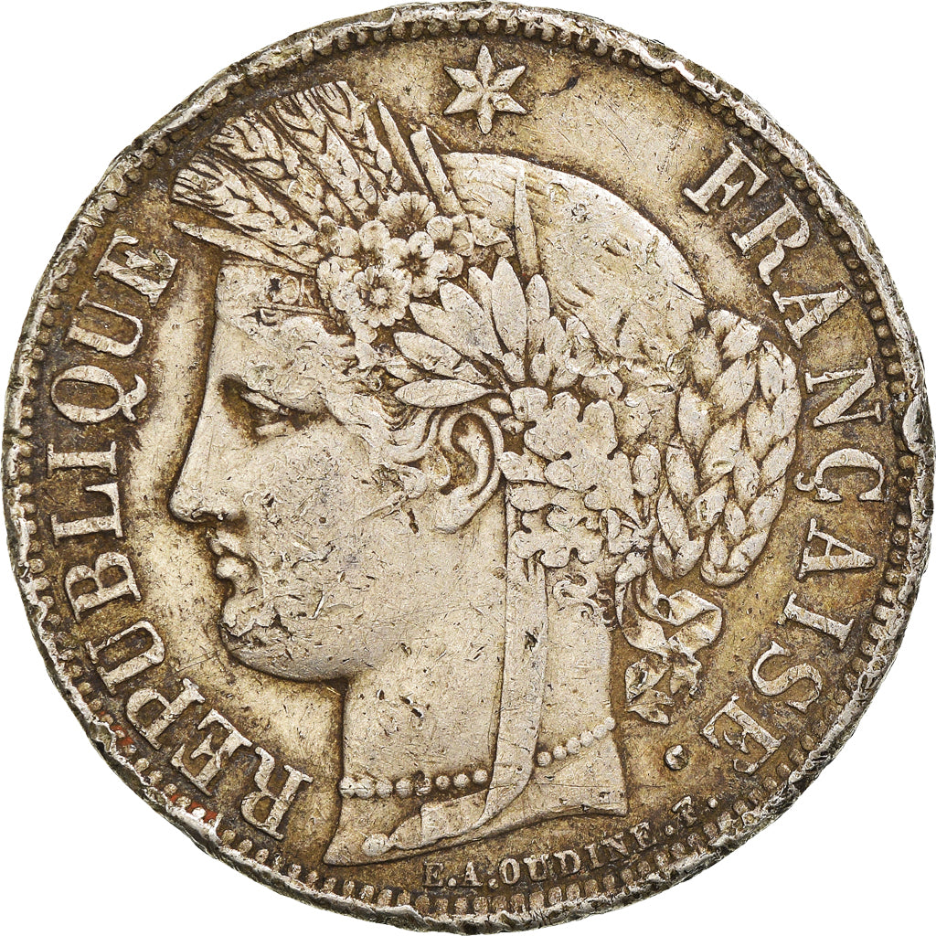 Coin, France, Cérès, 5 Francs, 1870, Paris, VF(20-25), Silver, KM:819